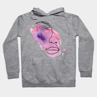 line art women face Hoodie